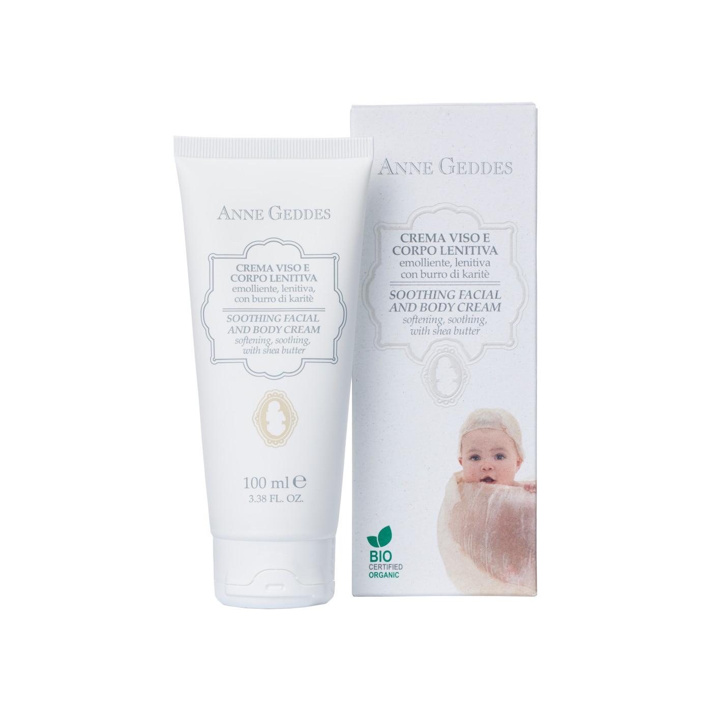 Crema calmanta de corp si fata, organic, Anne Geddes, 100ml, Soothing Facial and Body Cream