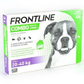 Solutie Antiparazitara, Frontline Combo, Caine L 20-40 kg, 1 pipeta Solutie Antiparazitara, Frontline Combo, Caine L 20-40 kg, 1 pipeta