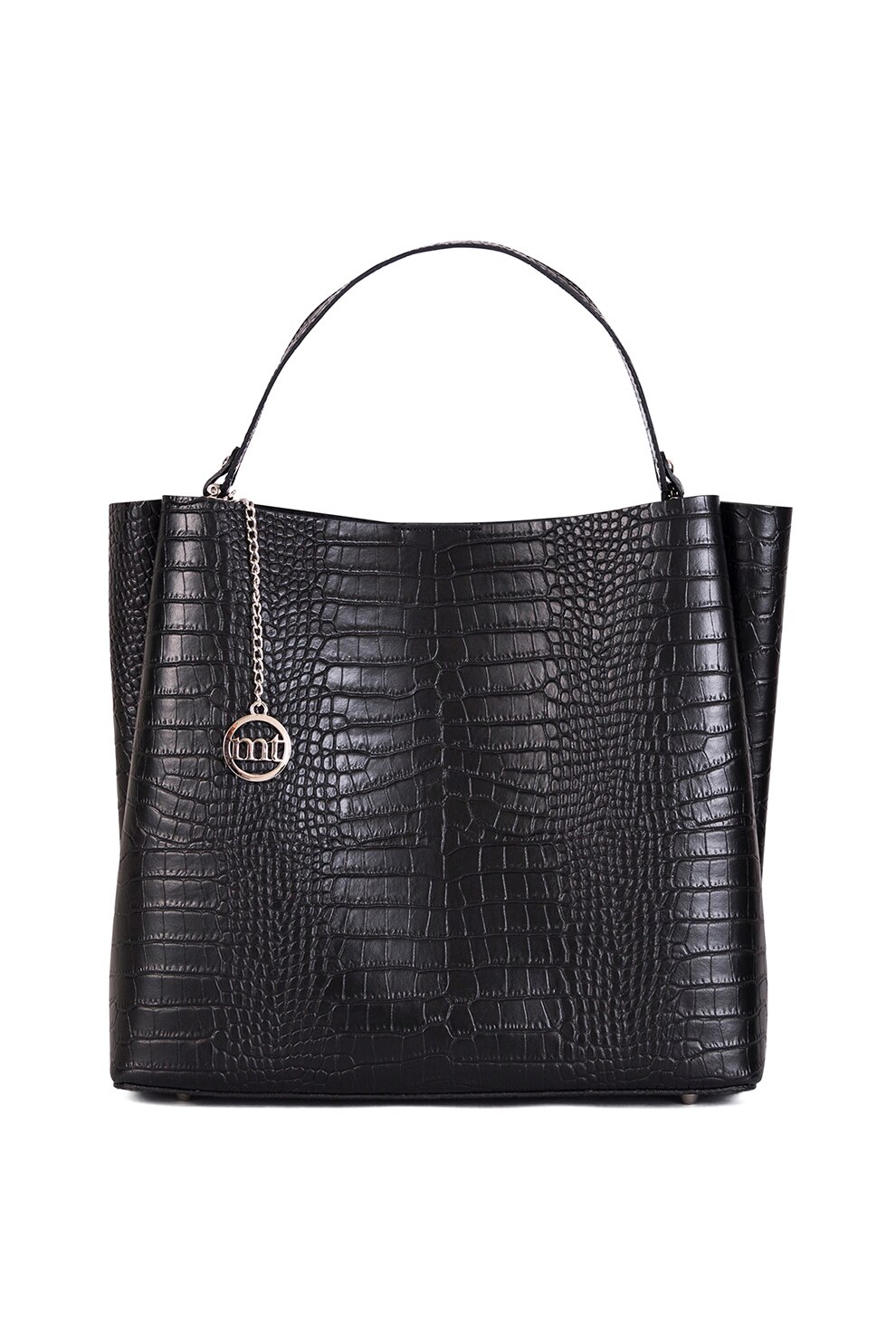 Mia Tomazzi, Geanta shopper de piele Latisana, Negru