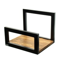 Suport pentru discuri de vinil NNLT cu capacitate de 60 de discuri, 30x20x2 mm, Maro/Negru