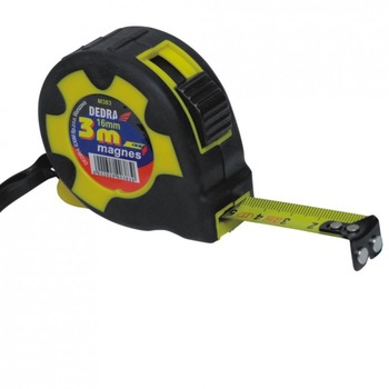 Ruleta 5m/19mm dublu stop cu magnet, blister Ruleta 5m/19mm dublu stop cu magnet, blister