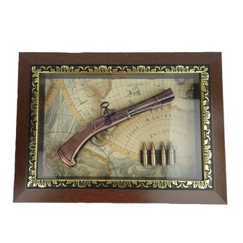 Tablou 3d, harta contemporana, 4 gloante si un pistol contemporan 3d Tablou 3d, harta contemporana, 4 gloante si un pistol contemporan 3d