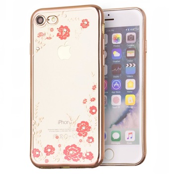 Husa Xiaomi Redmi 4X, Bloomy Flower, Gold Husa Xiaomi Redmi 4X, Bloomy Flower, Gold