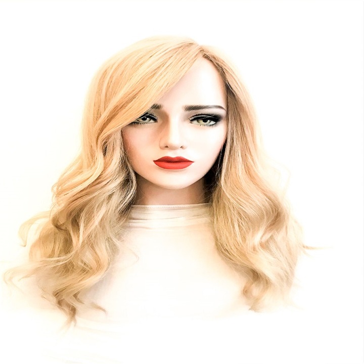 Ръчно изработена перука от 100% естествена човешка коса Модел Екатерина русо бежово