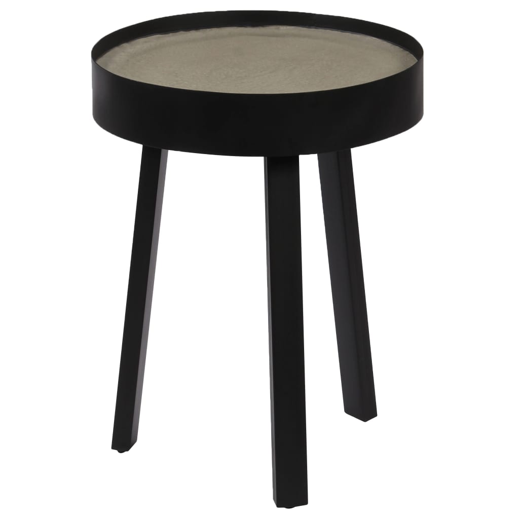 Masuta de cafea, vidaXL, Blat beton si otel, 40 x 55 cm, Negru