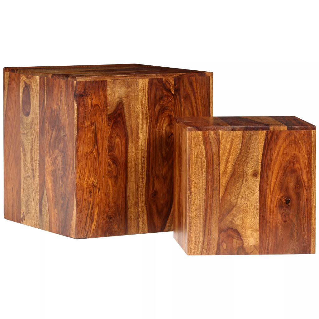 Set de 2 mese, vidaXL, Lemn de palisandru, Maro, 40 x 40 x 40 cm