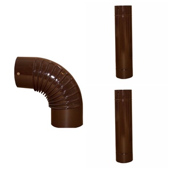 Pachet 2 x Burlane 90cm/120mm + Cot emailat evacuare fum, Q120 mm Pachet 2 x Burlane 90cm/120mm + Cot emailat evacuare fum, Q120 mm