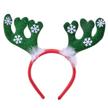 Cordeluta Craciun coarne de ren cu puf alb, DecorCasa Cordeluta Craciun coarne de ren cu puf alb, DecorCasa