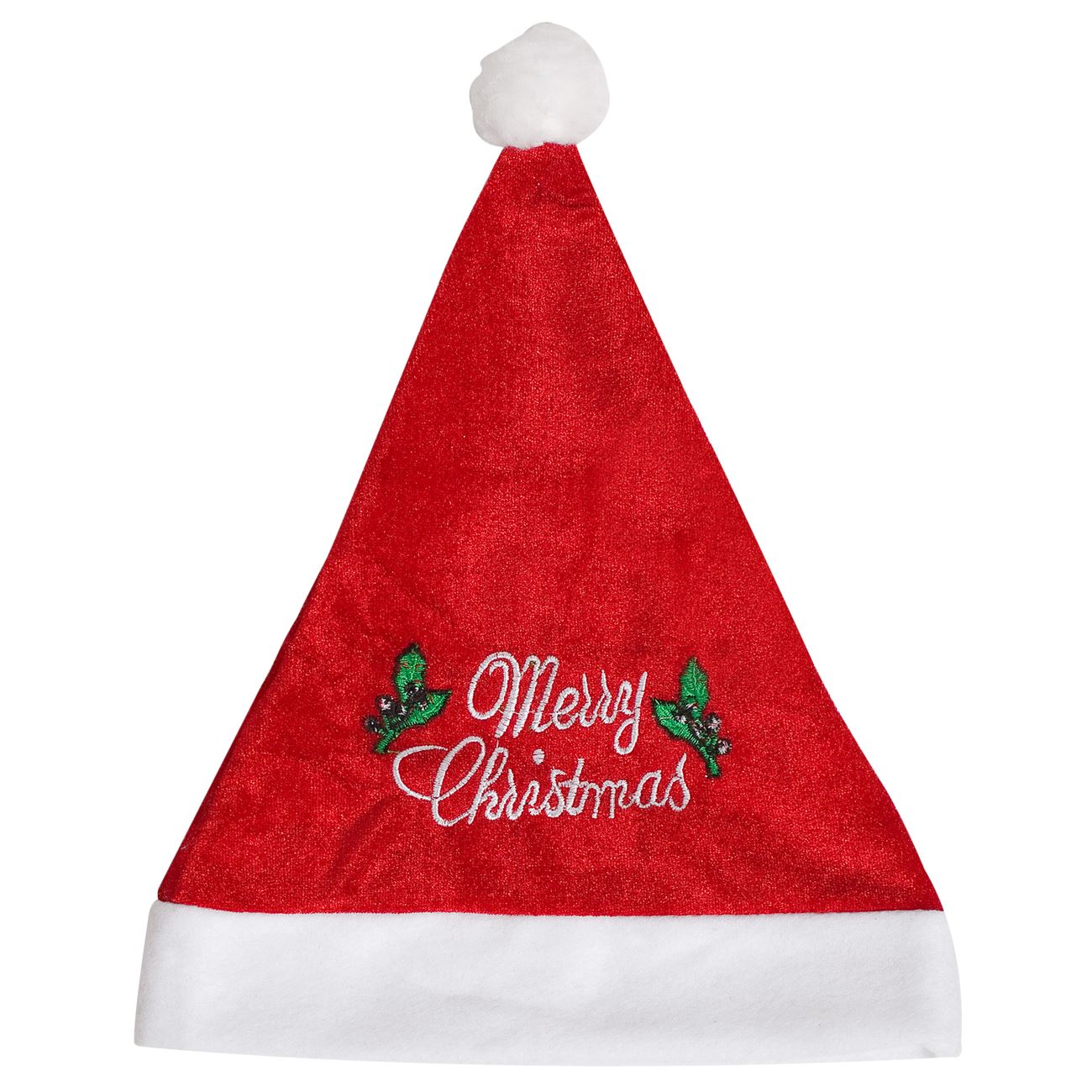 Caciulita Craciun, Zola®, pentru copii, rosie, model Merry Cristhmas, 20 cm