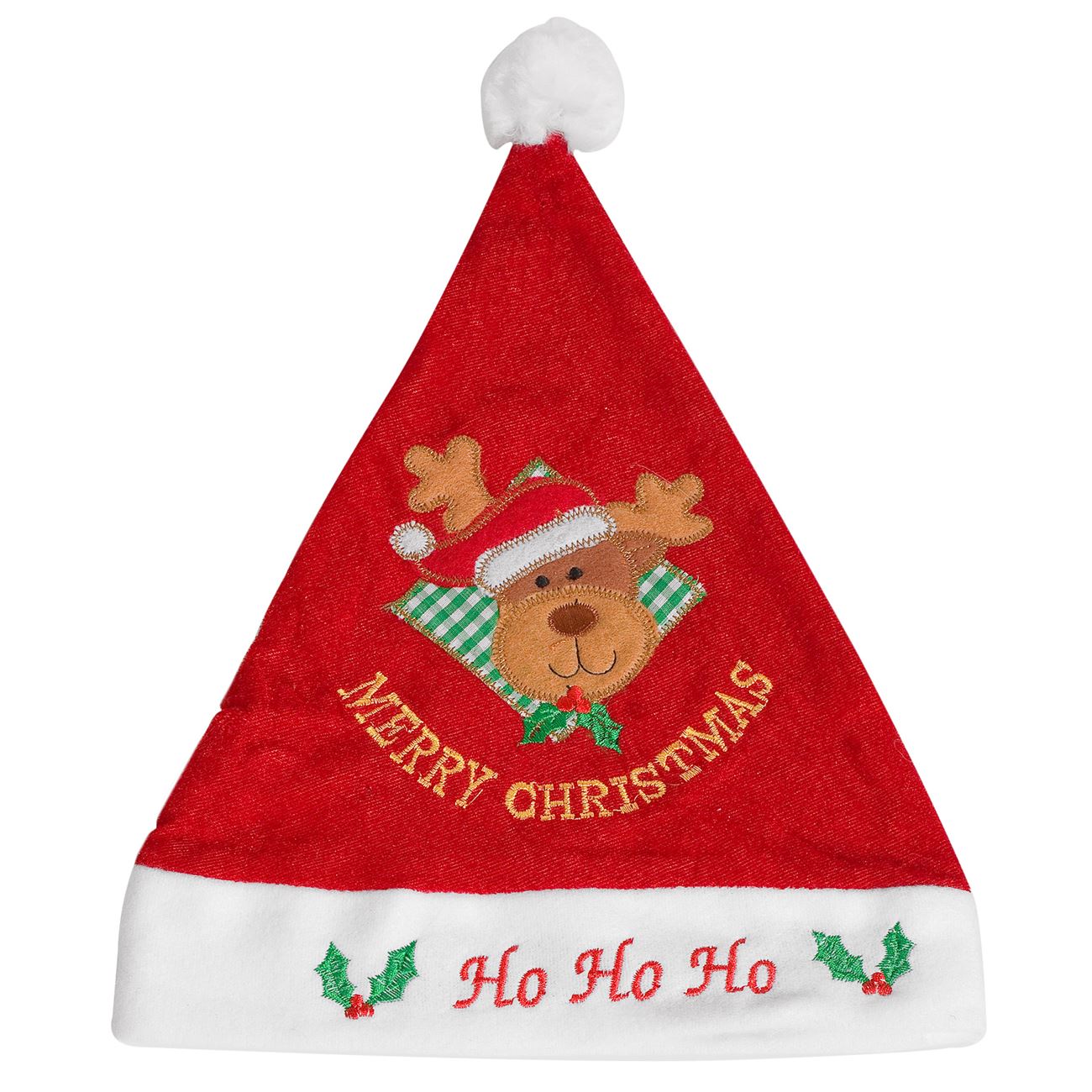 Caciulita Craciun, Zola®, pentru copii, rosie, Merry Cristhmas, 35 cm