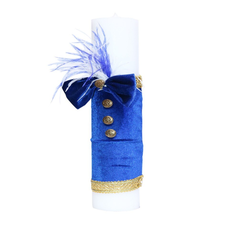 Lumanare pentru botez, 35x7 cm, albastru, dae4625