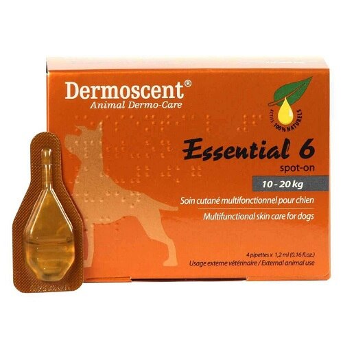 Pipete pentru caini, Dermoscent Essential 6 Spot-On, 4 pipete, 10-20 kg