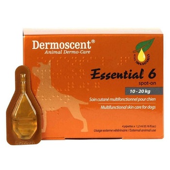 Pipete pentru caini, Dermoscent Essential 6 Spot-On, 4 pipete, 10-20 kg Pipete pentru caini, Dermoscent Essential 6 Spot-On, 4 pipete, 10-20 kg