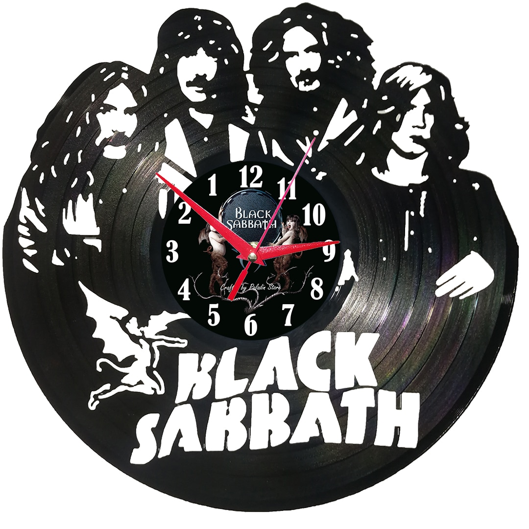 Ceas de perete disc vinil sens invers - Black Sabbath