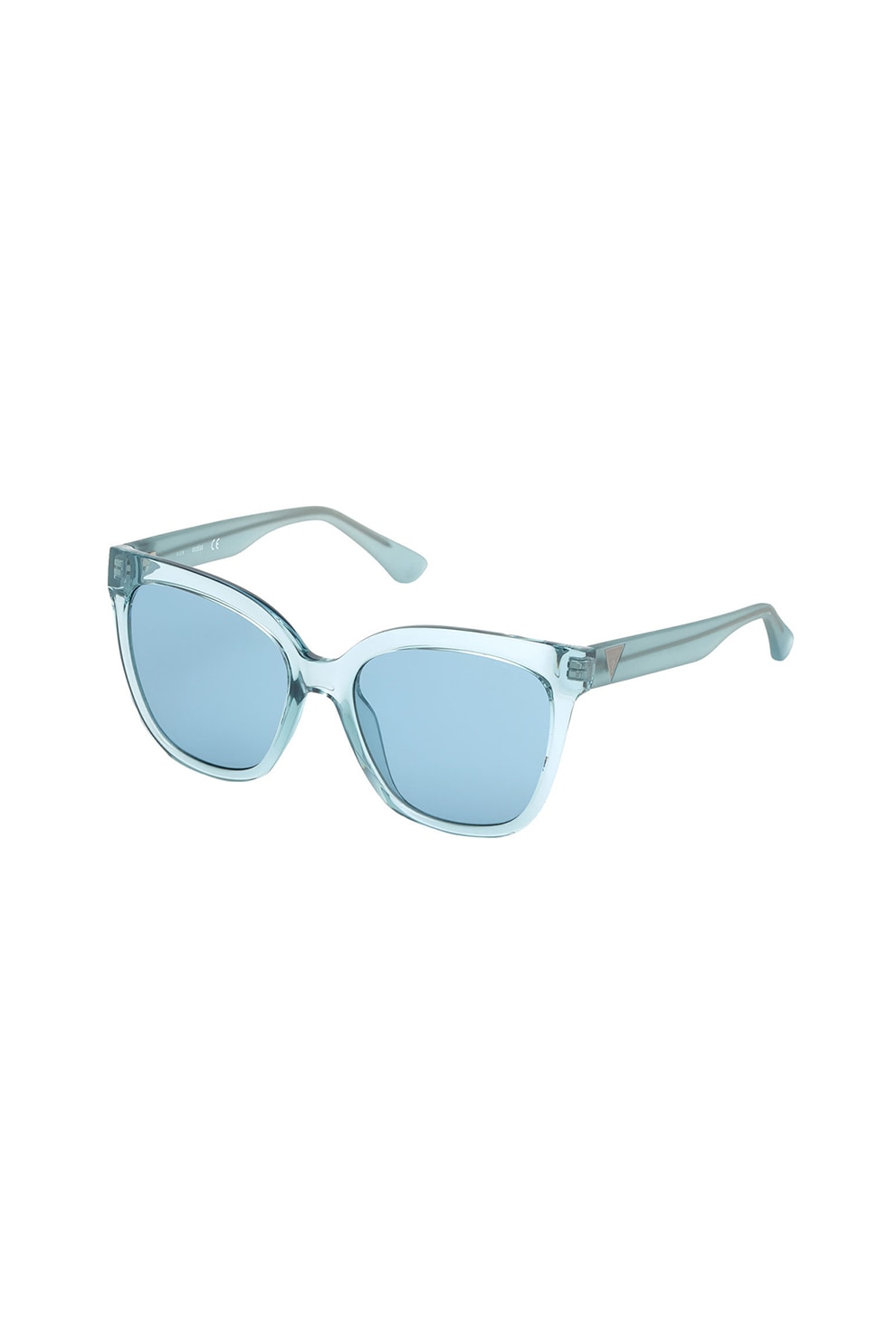 Guess, Ochelari de soare butterfly cu rama transparenta, Azur, 55-18-145 Standard