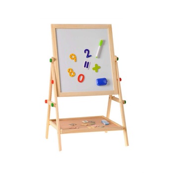 Tabla educationala AKU magnetica dubla reglabila cu accesorii, din lemn pentru copii, prescolari jucarie educativa AK8009 Tabla educationala AKU magnetica dubla reglabila cu accesorii, din lemn pentru copii, prescolari jucarie educativa AK8009