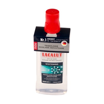 Apa de gura cu actiune antibacteriana Lacalut Whitening Fresh Mint 500ml Apa de gura cu actiune antibacteriana Lacalut Whitening Fresh Mint 500ml