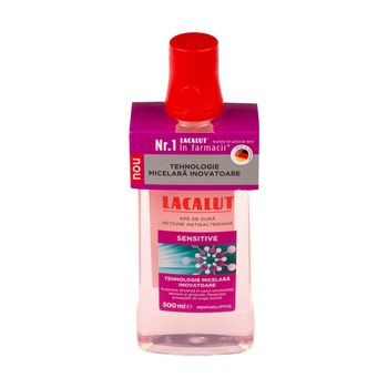 Apa de gura cu actiune antibacteriana Lacalut Sensitive Menthol Yptus 500ml Apa de gura cu actiune antibacteriana Lacalut Sensitive Menthol Yptus 500ml