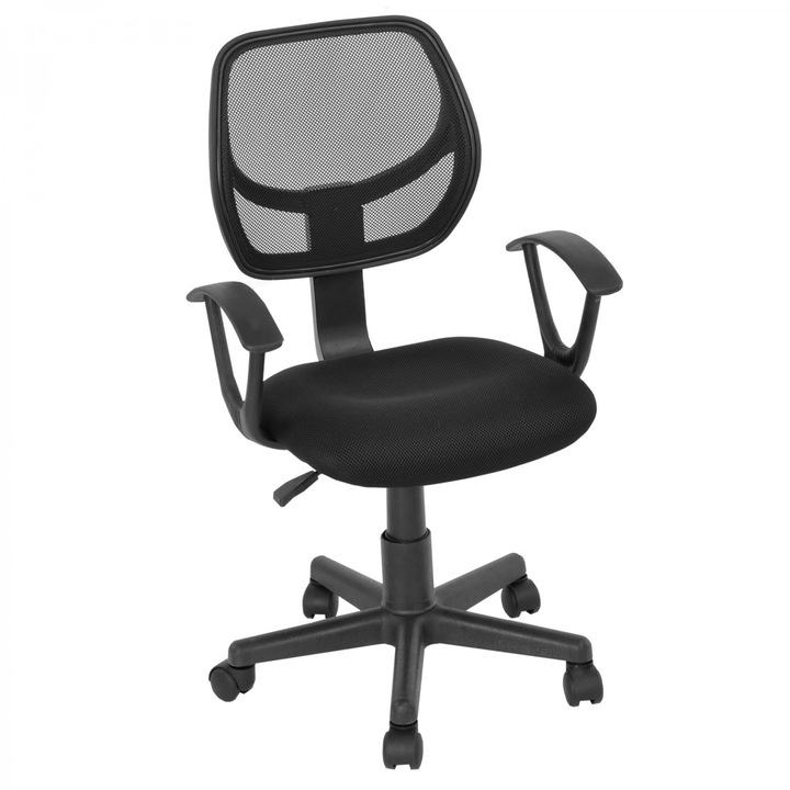 DacEnergy © működő irodai szék, forgatható, titkárnővel és kerekekkel, állítható magasságú, 50x40x98,5 cm, fekete