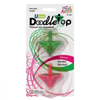 Set titirezi Doodletop Micul Artist, Verde/Roz Set titirezi Doodletop Micul Artist, Verde/Roz