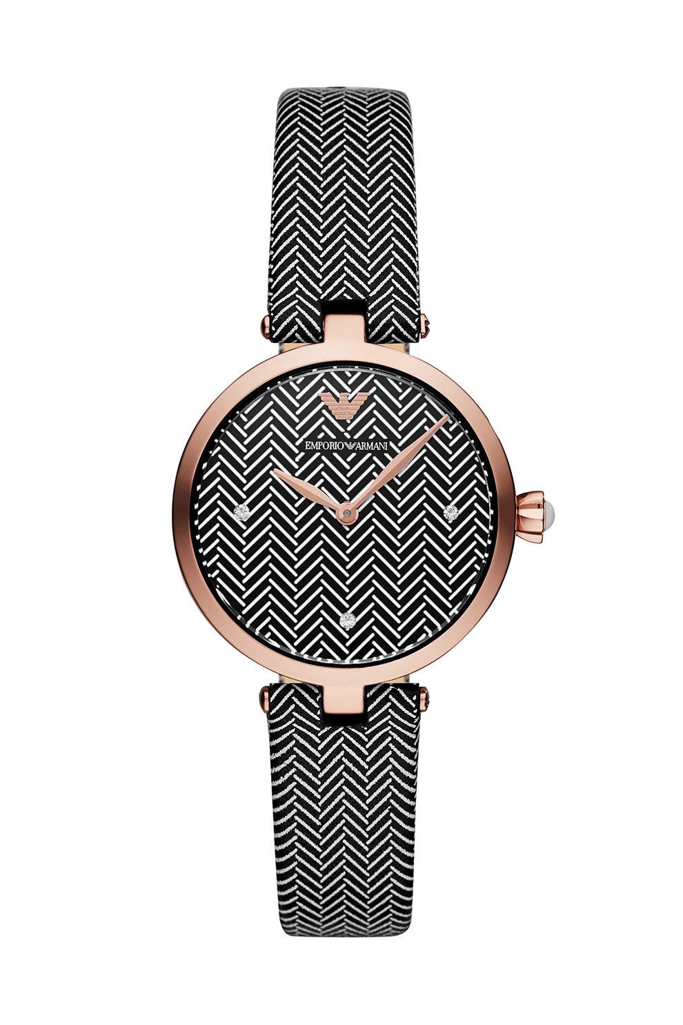Emporio Armani, Ceas cu o curea de piele, Negru