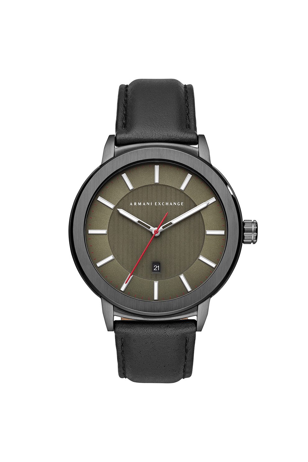 ARMANI EXCHANGE, Ceas cu o curea de piele, Negru