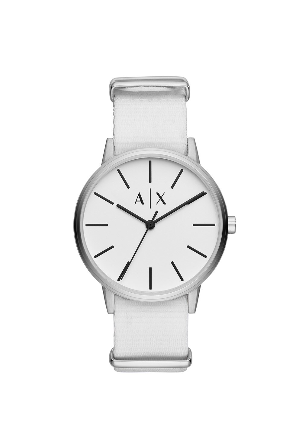 ARMANI EXCHANGE, Ceas rotund cu o curea de panza, Alb