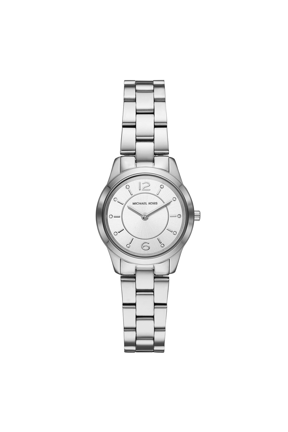 Michael Kors, Ceas rotund cu bratara metalica, Argintiu