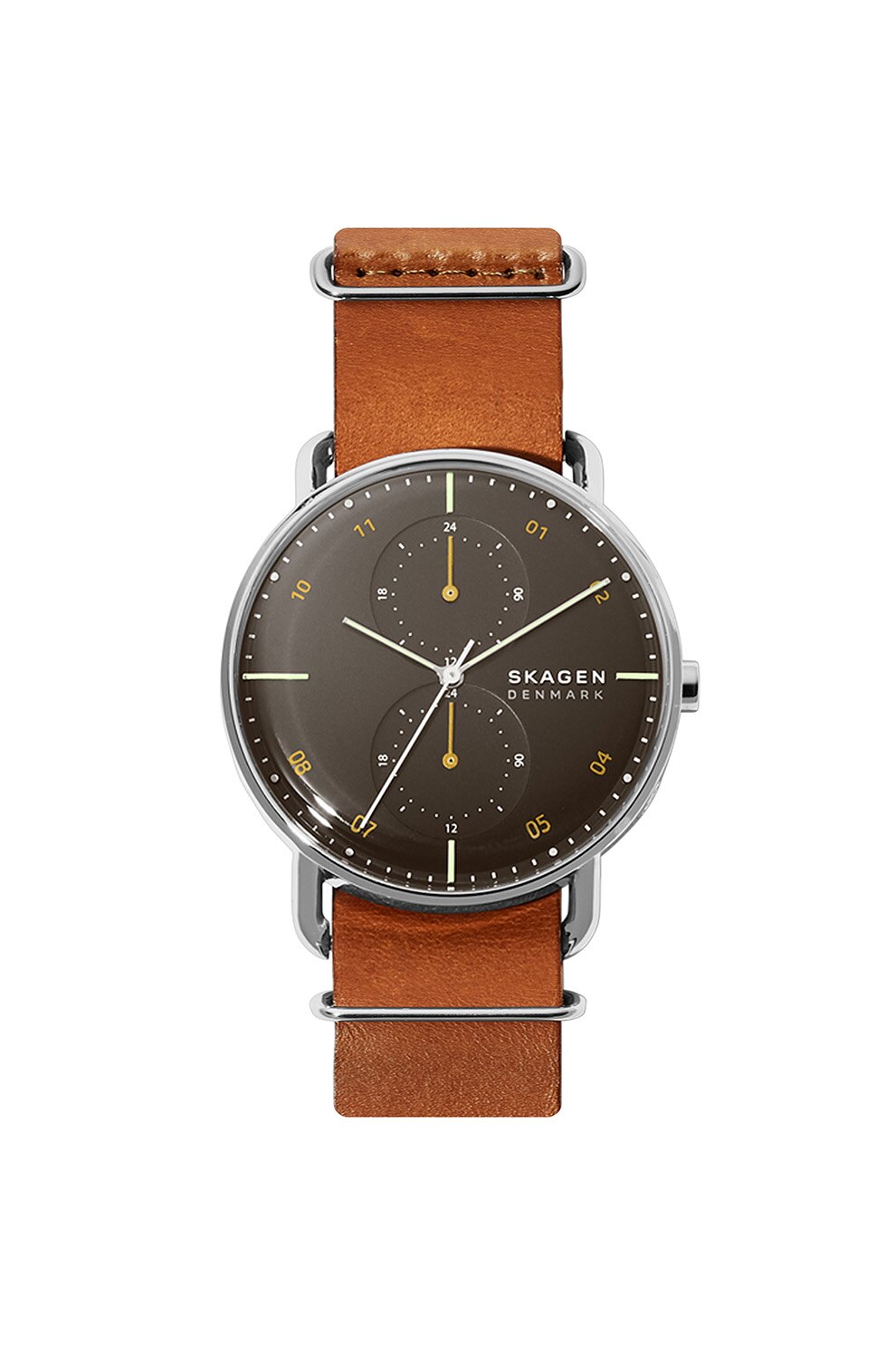 Skagen, Ceas analog cu o curea de piele, Maro