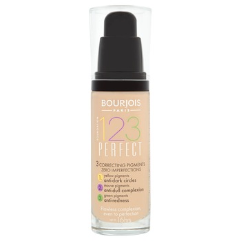 Fond de ten Bourjois 123 Perfect 58 Dark Bronze SPF 10, 30 ml Fond de ten Bourjois 123 Perfect 58 Dark Bronze SPF 10, 30 ml