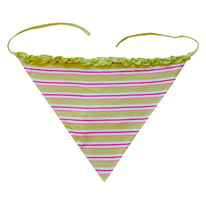 Manai fodros szélű csíkos fejkendő, fejpánt, hajpánt lányoknak (Zöld, rózsaszín, 36 cm)