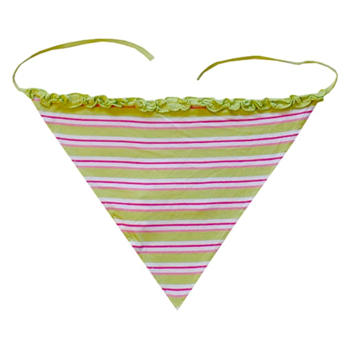 Manai fodros szélű csíkos fejkendő, fejpánt, hajpánt lányoknak (Zöld, rózsaszín, 36 cm)