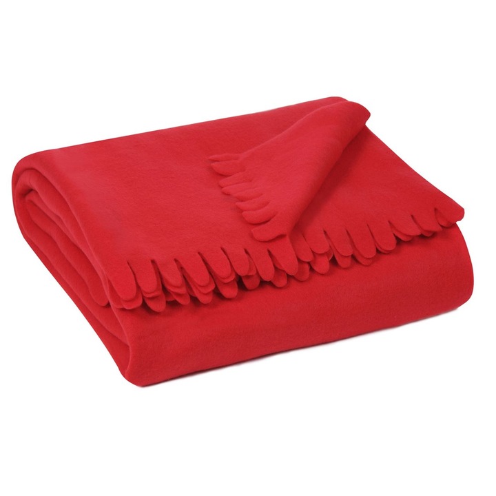 Обикновено декоративно одеяло, червено, 170x130 см