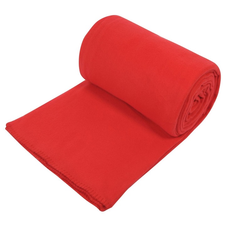 Семпло одеяло от полар, червено, 150x220 см