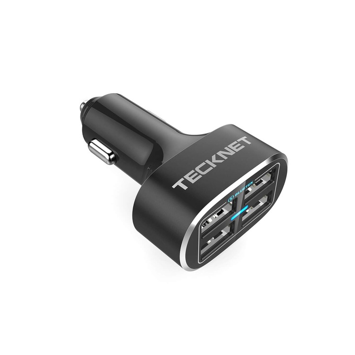 Incarcator auto cu port 4xUSB, TeckNet PowerDash iEP174 D2 9.6A/48W, negru