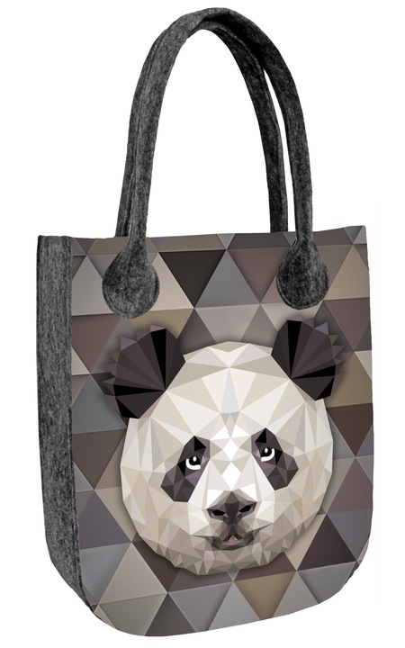Bertoni, City Panda válltáska filcből, Panda mintás, Többszínű
