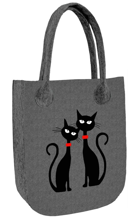 Bertoni, Geanta shopper City Black cats, Pasla, Multicolor