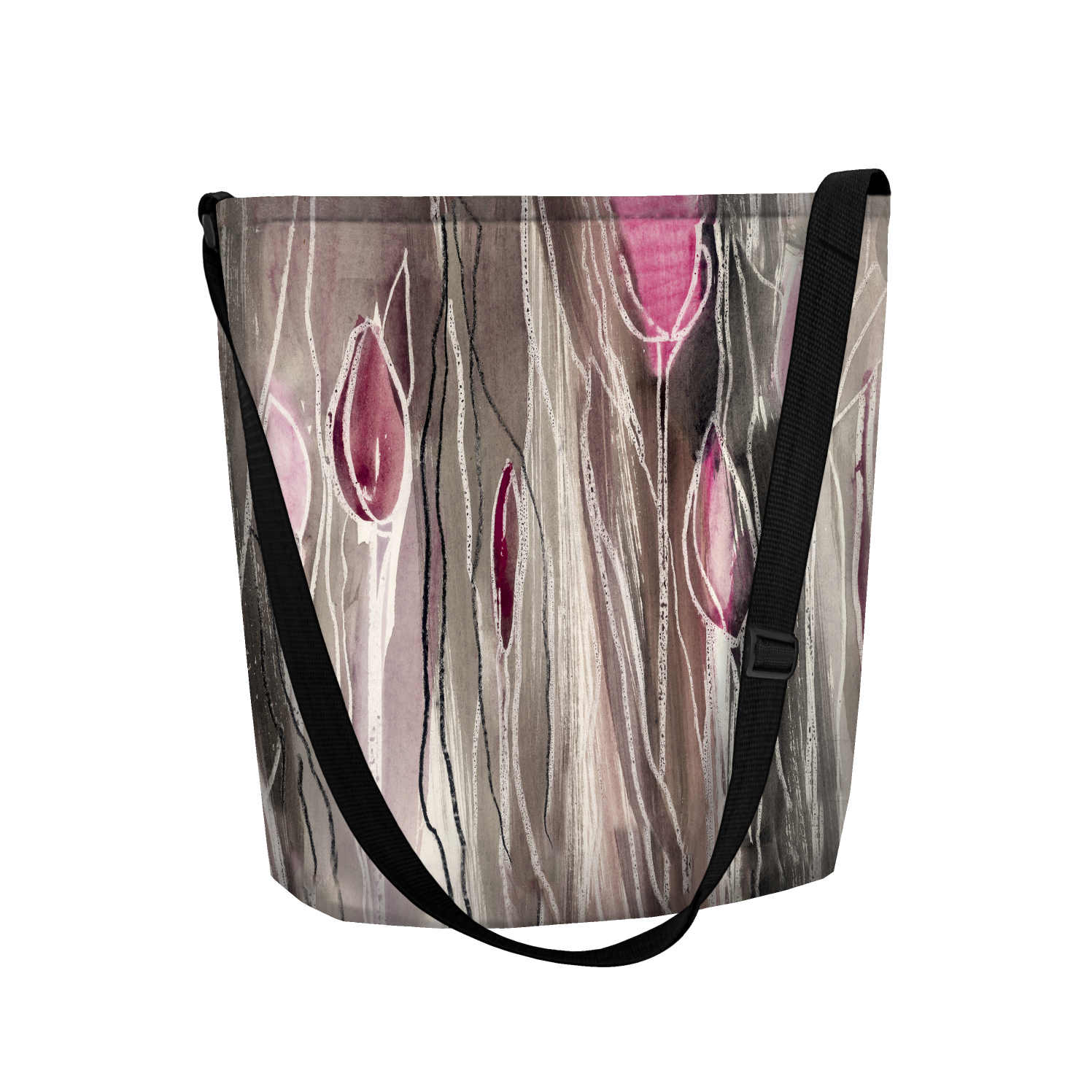 Bertoni, Geanta Funky Tulips din pasla ecologica, Imprimata, Multicolor