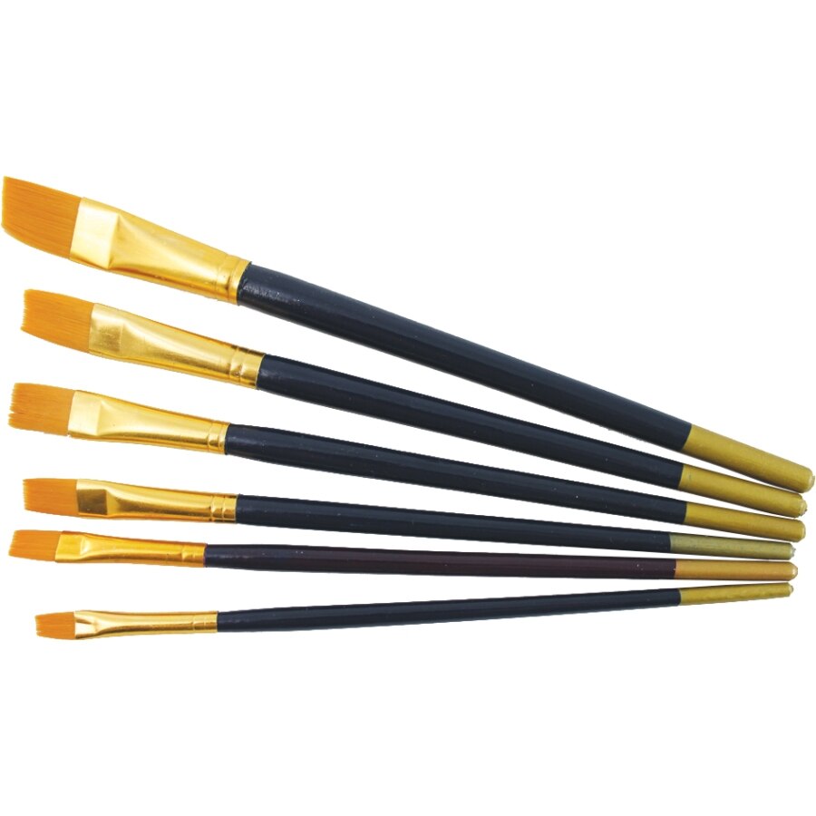 Set 6 pensule sintetice late, varfuri: 2 - 4 - 6 - 8 -10 - 12