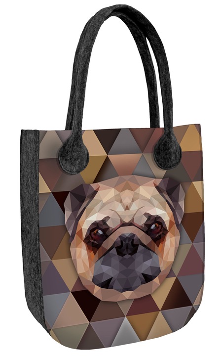 Bertoni, Ökológiai filctáska, Francia bulldog mintával, Többszínű