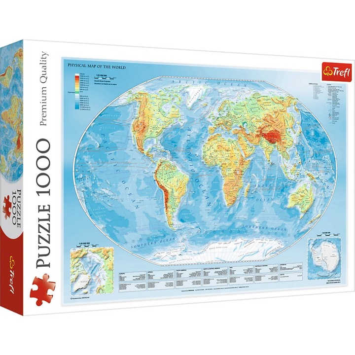 Пъзел Trefl, Карта на света, 1000 части