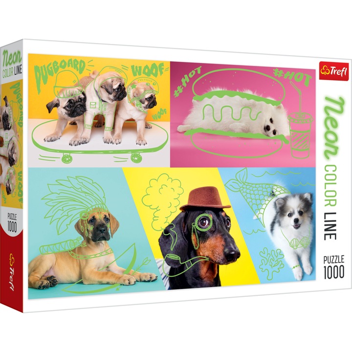 Trefl 1000 db-os NEON puzzle, Szokatlan Kutyák