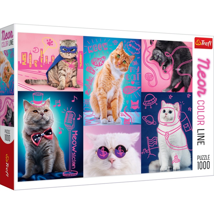 Trefl 1000 db-os NEON puzzle, Szuper Cicák