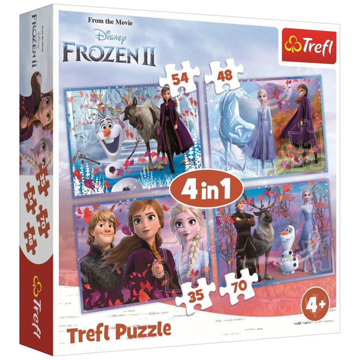 Пъзел Trefl 4in1, Frozen II, Пътуване към неизвестното, 207 части