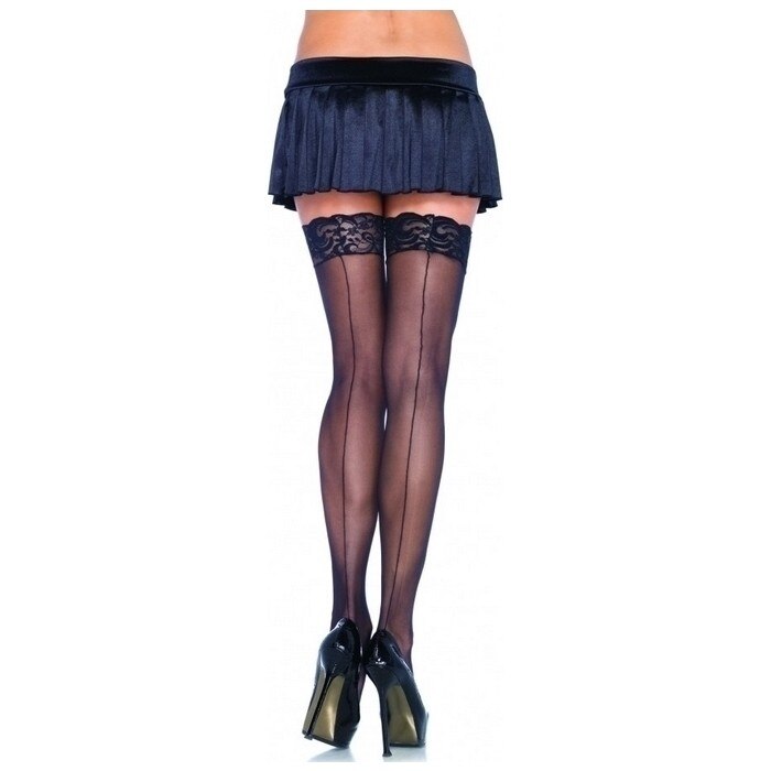 Ciorapi Lace Backseam - negri