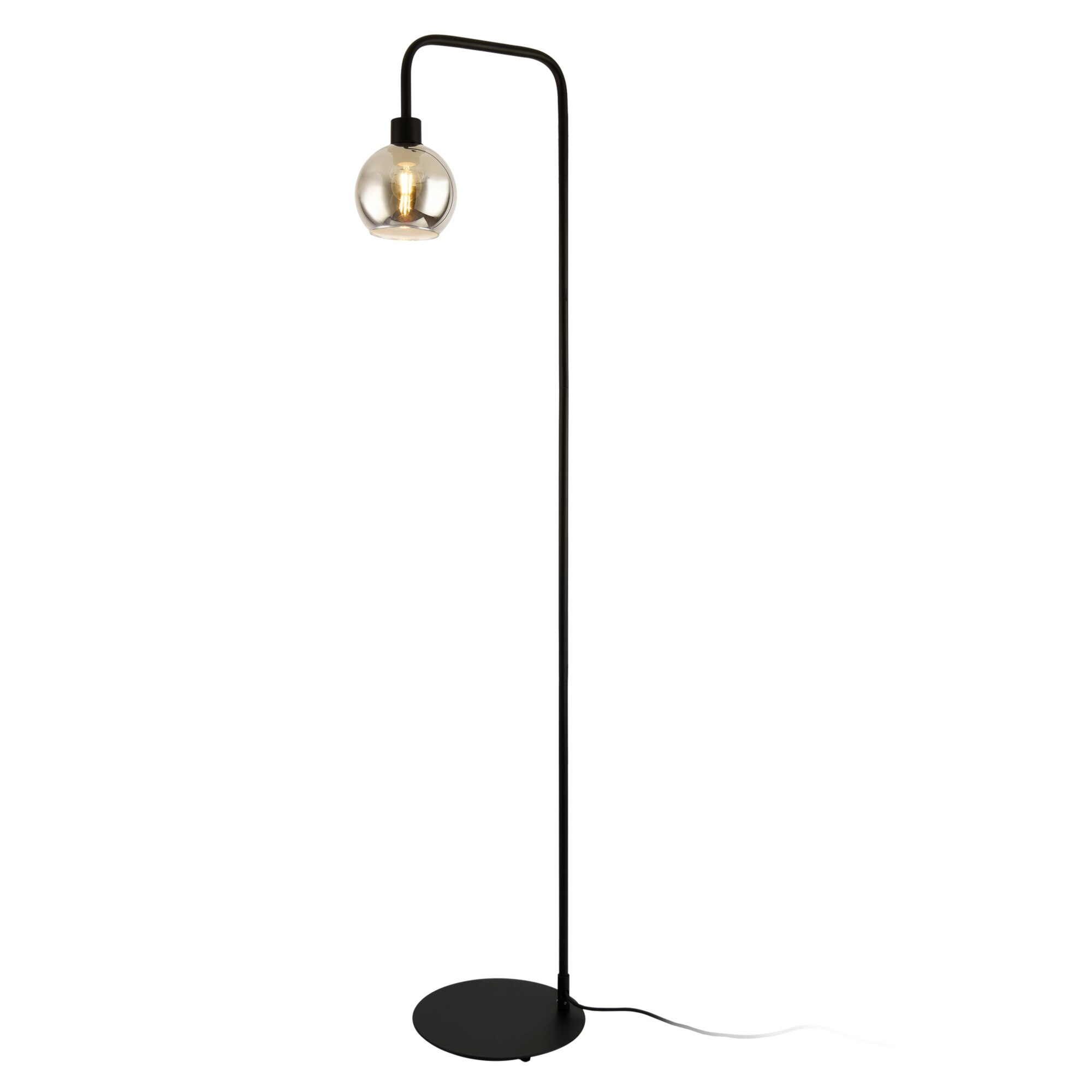 Lampadar Auckland, lux.pro, 155 cm, 1 x E27, 60W, metal/plastic, negru/transparent, pentru sufragerie, dormitor