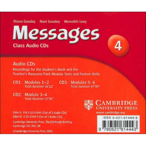 Messages 4 Class Audio CDs, Diana Goodey, Noel Goodey, Goodey, Noel