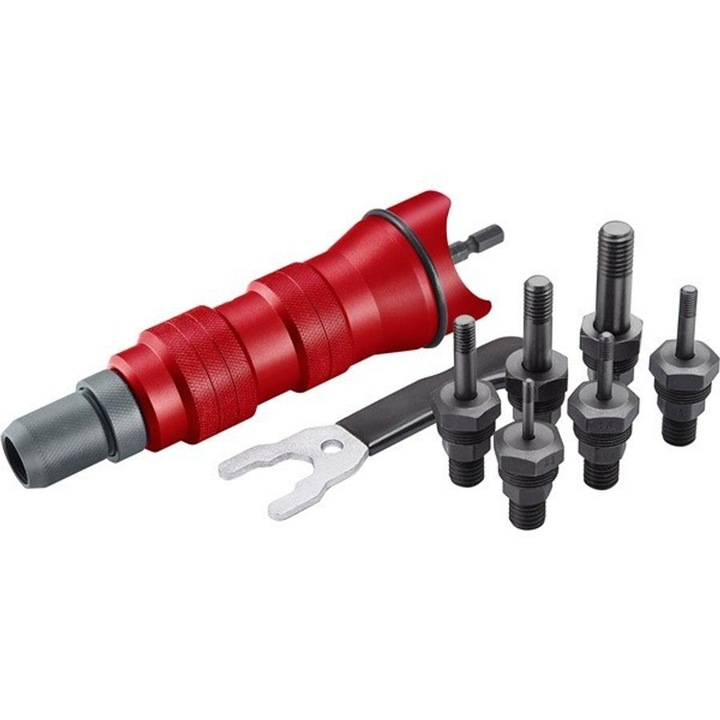 Fortum adapter készlet fúrógéphez 1/4" szegecsanyákhoz