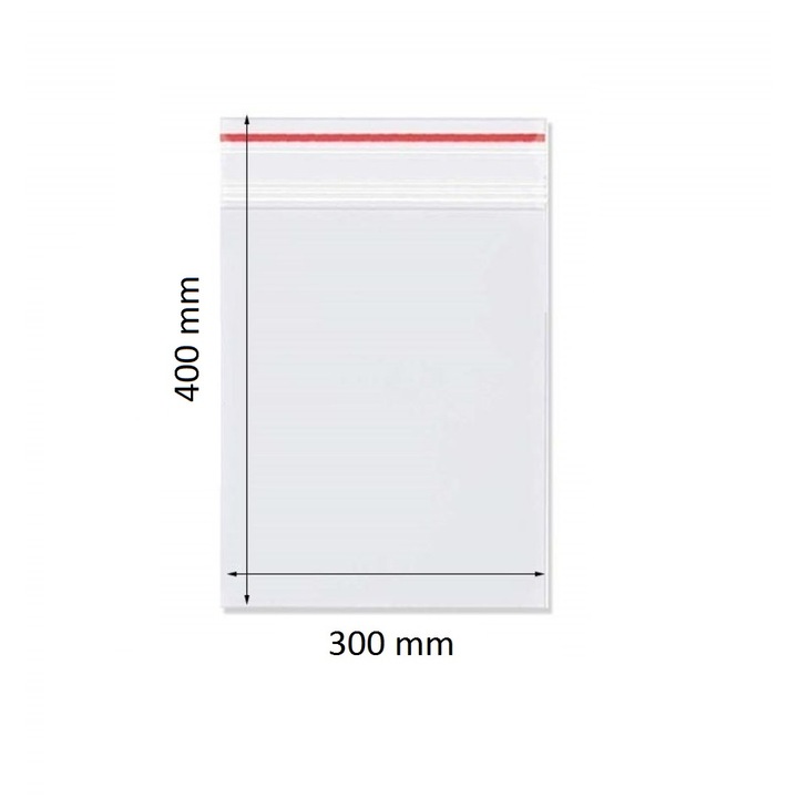 Set 1000 Buc Pungi cu Fermoar, 300x400 mm, Ziplock Transparente, cu Sistem de Resigilare, Grosime Folie 50 Microni