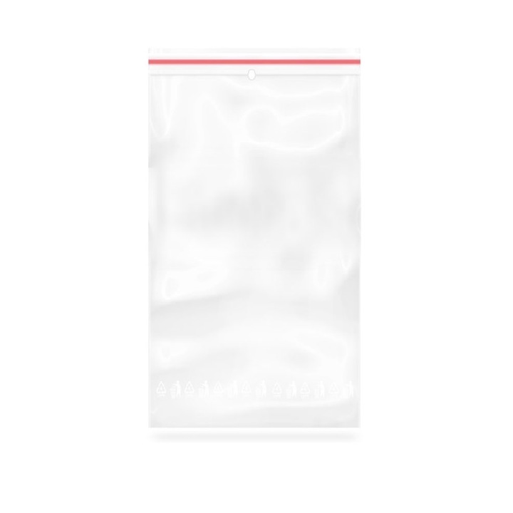 Set 1000 Buc Pungi cu Fermoar, 80x180 mm, Ziplock Transparente, cu Sistem de Resigilare, Grosime Folie 50 Microni